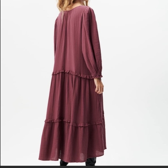 LAST size M NWT ZARA SS21 PLEATED DRESS DARK PURPLE - Picture 7 of 10